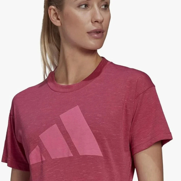 NWT adidas womens Win 2.0 Tee Wild Pink Melange X-Small - Picture 3 of 8